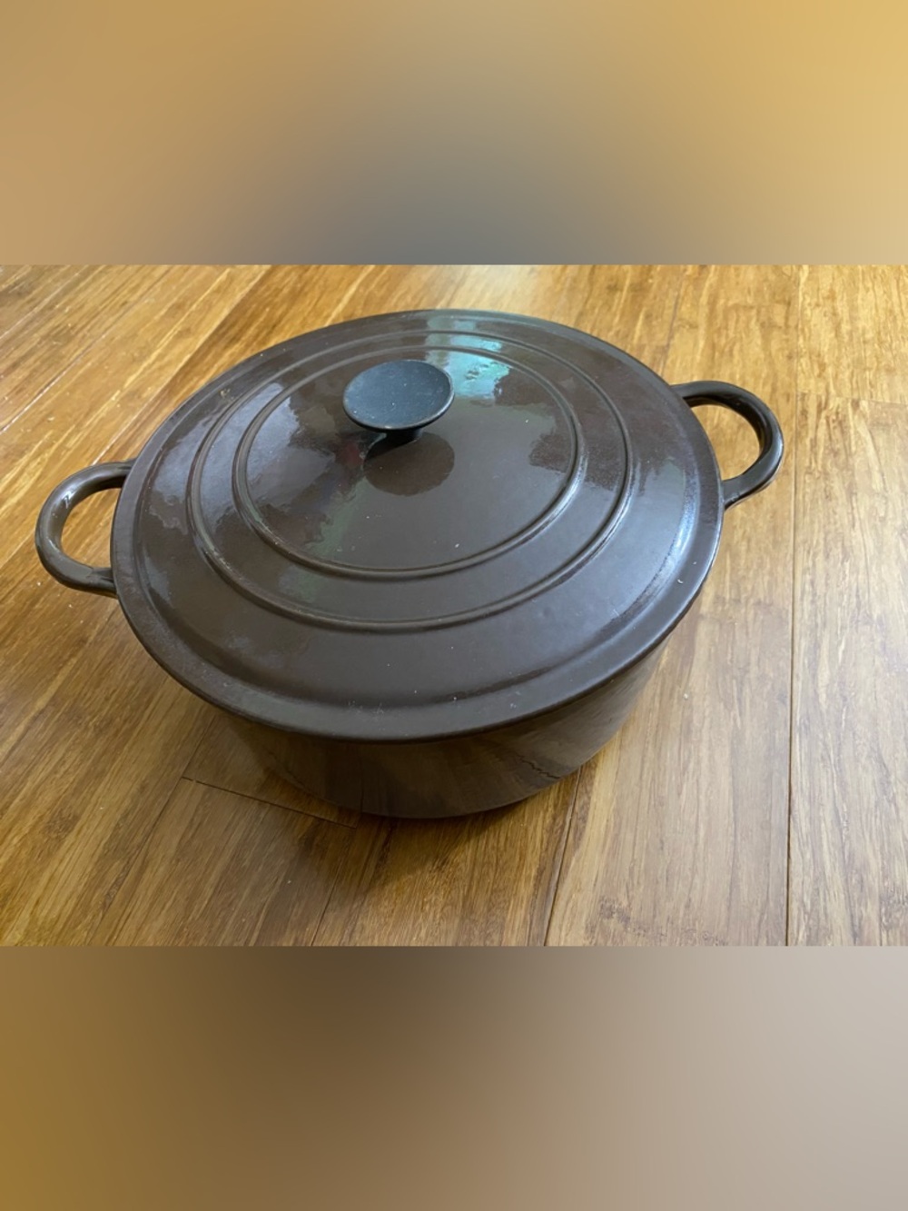 Vintage Le Creuset Chocolate Brown Enameled 4.5Qt Dutch Oven w Lid France HTF - Picture 2 of 8